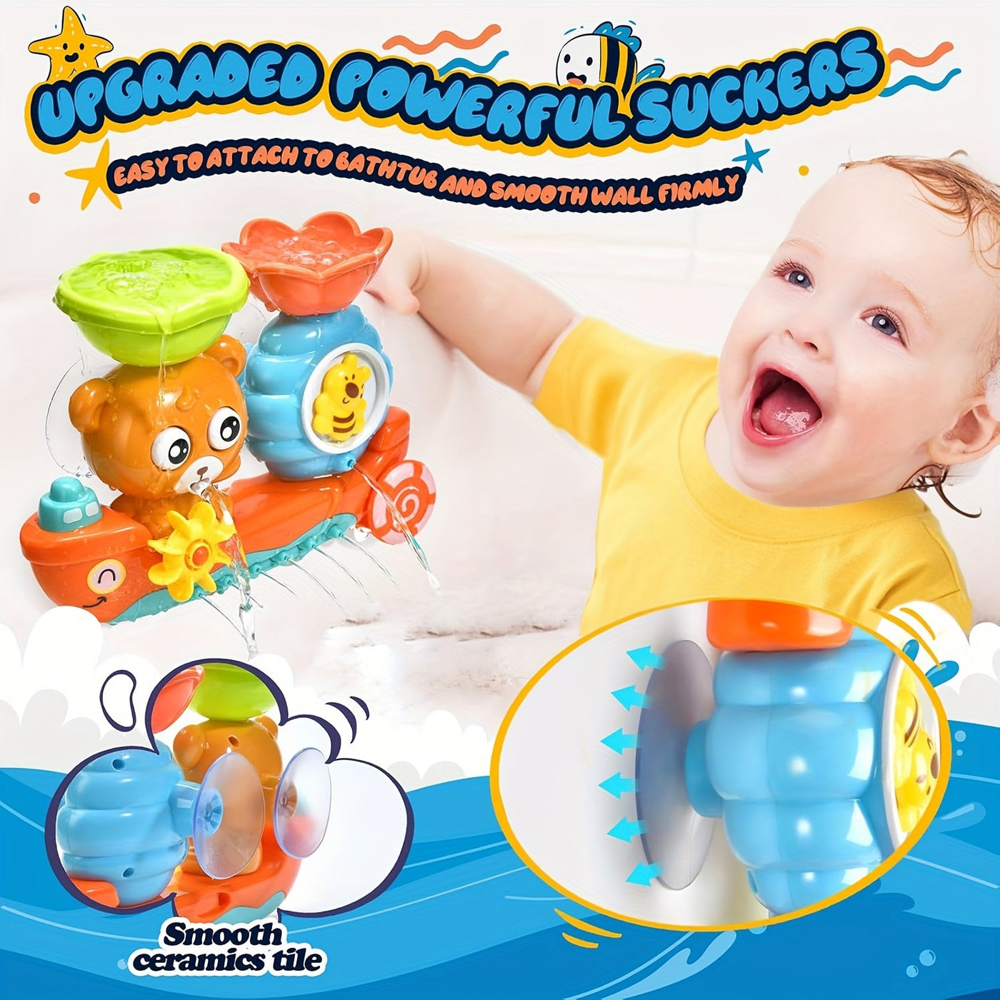 Baby Bath Toy Floating Bear Boat