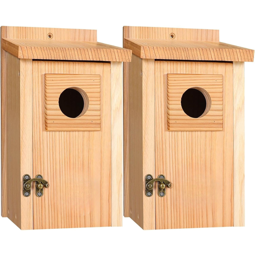 Bird House Wooden Cedar Copper Guard
