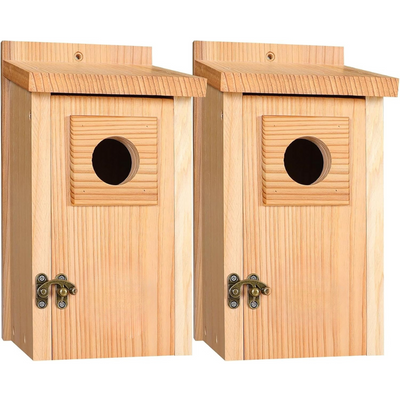 Bird House Wooden Cedar Copper Guard