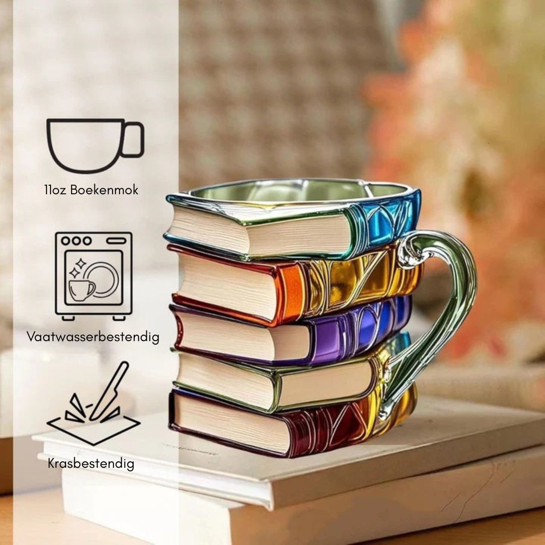 Glass Coffee Mug Book Spine Design