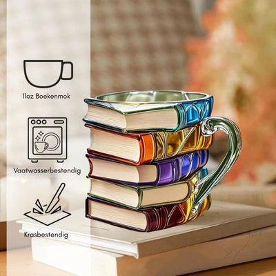 Glass Coffee Mug Book Spine Design