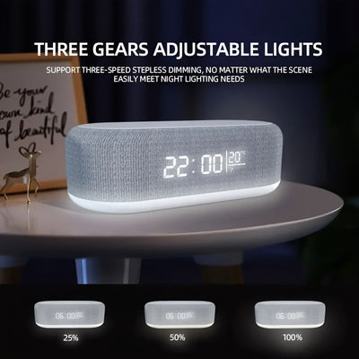 Wireless Charger Alarm Clock with Night Light