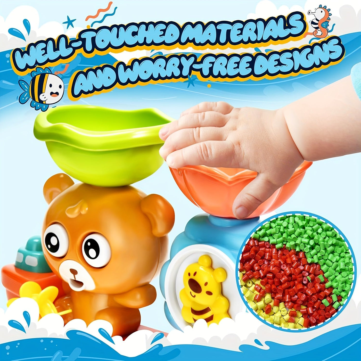 Baby Bath Toy Floating Bear Boat