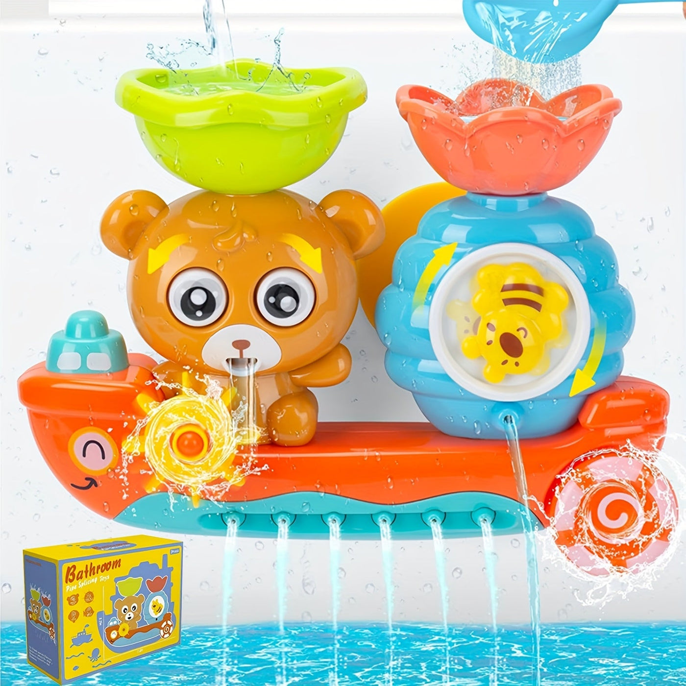 Baby Bath Toy Floating Bear Boat