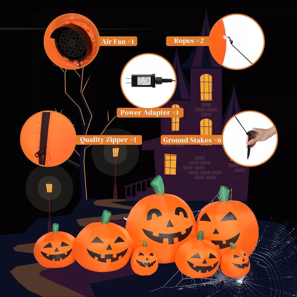 Halloween Outdoor Decoration Inflatable Pumpkin Display LED Lights