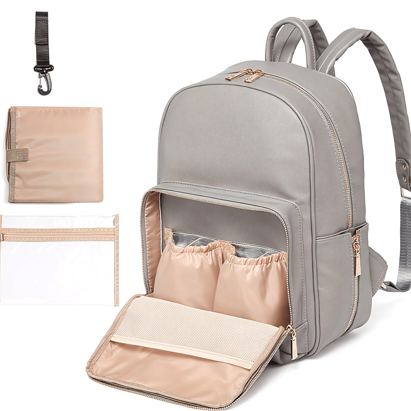 Women Vegan Leather Diaper Backpack | Waterproof