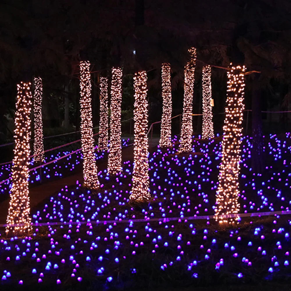 Luminous Fungi: Solar-Powered Garden String Lights – Weatherproof LED Lawn Lamps for Outdoor Decor