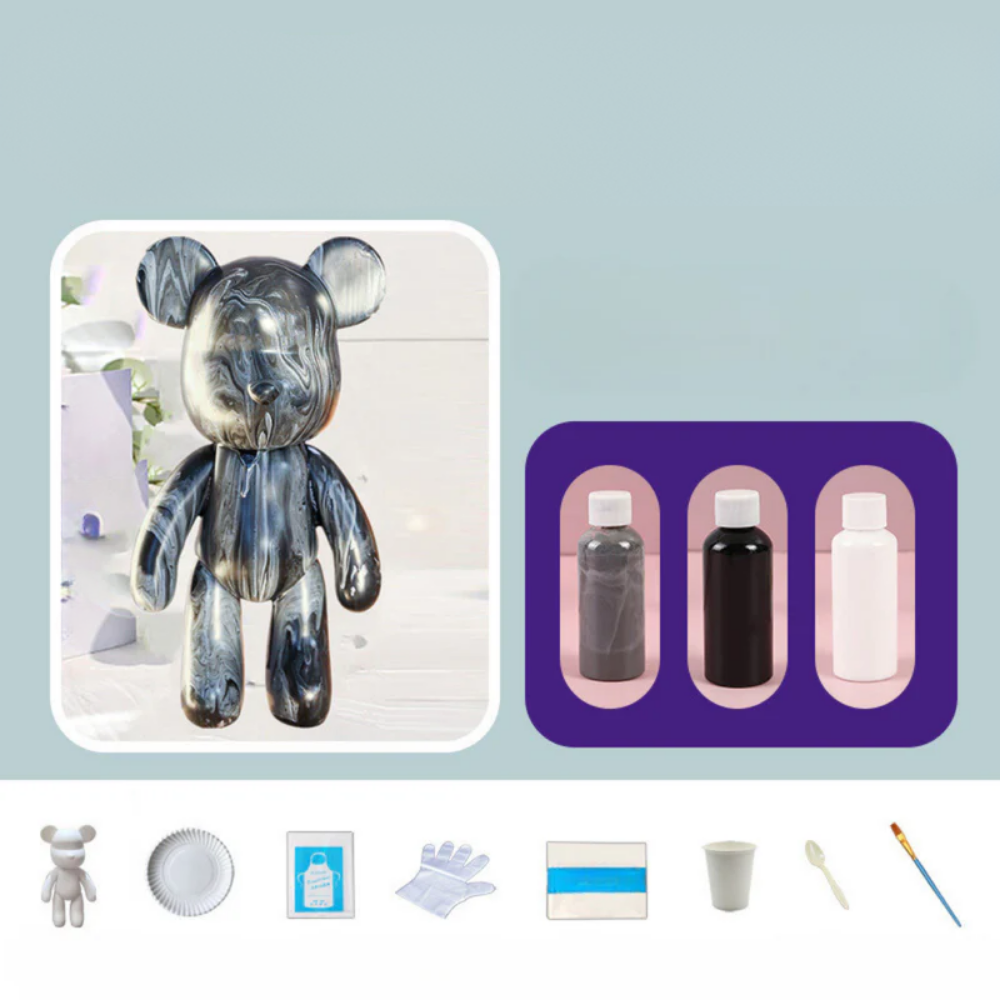 Modern Colourful Resin Bear Figurine Decor