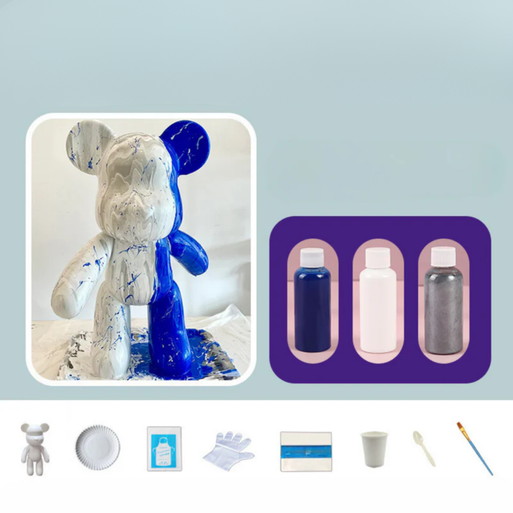 Modern Colourful Resin Bear Figurine Decor