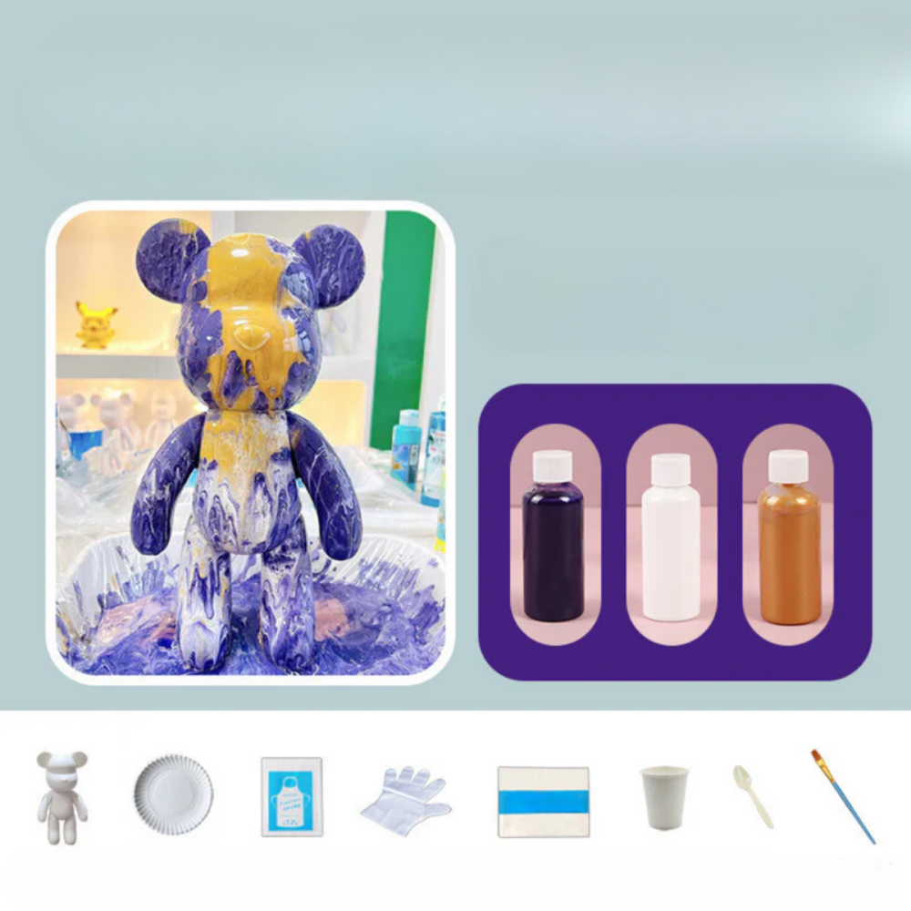 Modern Colourful Resin Bear Figurine Decor