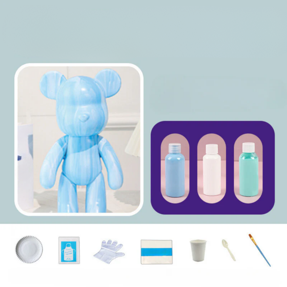 Modern Colourful Resin Bear Figurine Decor