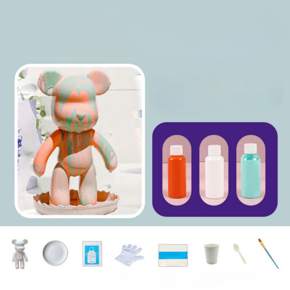 Modern Colourful Resin Bear Figurine Decor