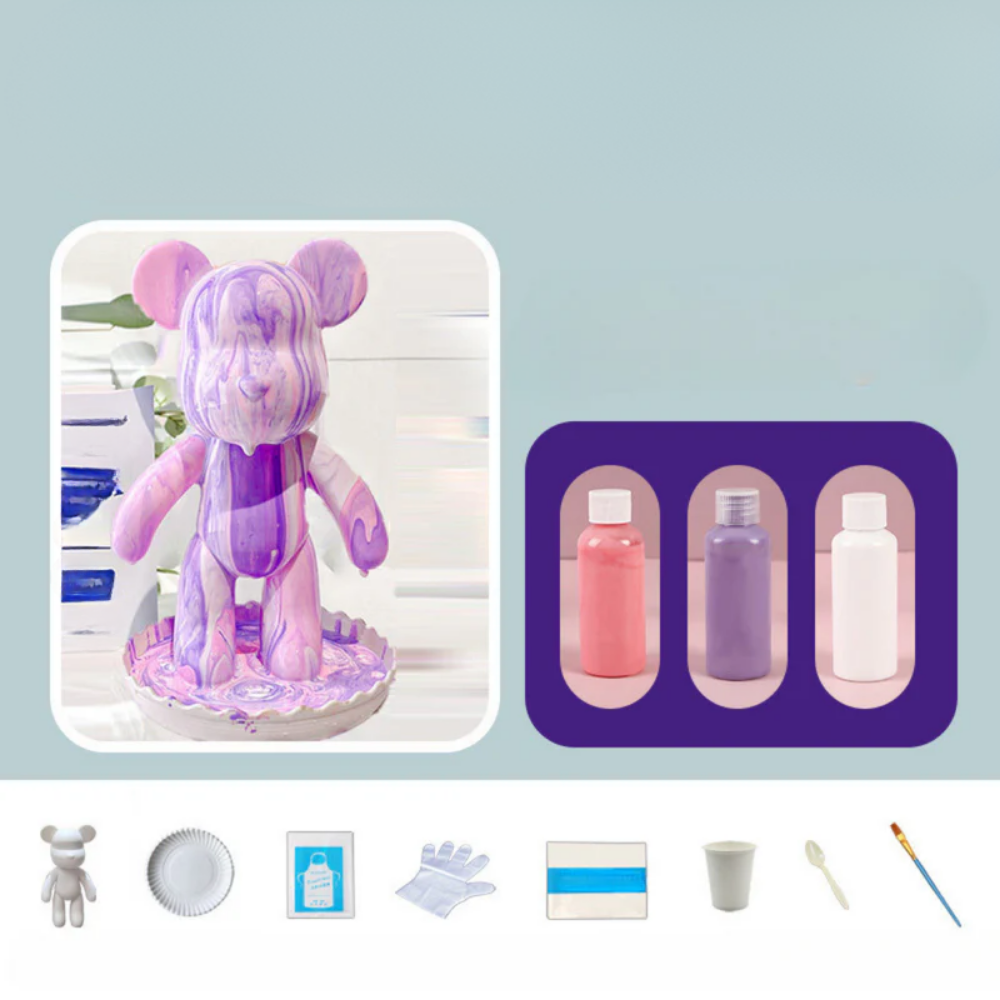 Modern Colourful Resin Bear Figurine Decor