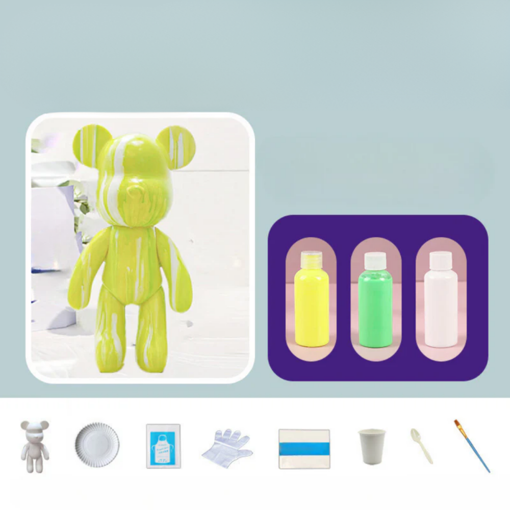 Modern Colourful Resin Bear Figurine Decor