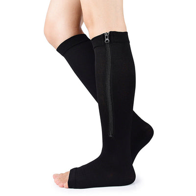 Women’s Medical Knee-High Compression Socks | Zipper Open Toe
