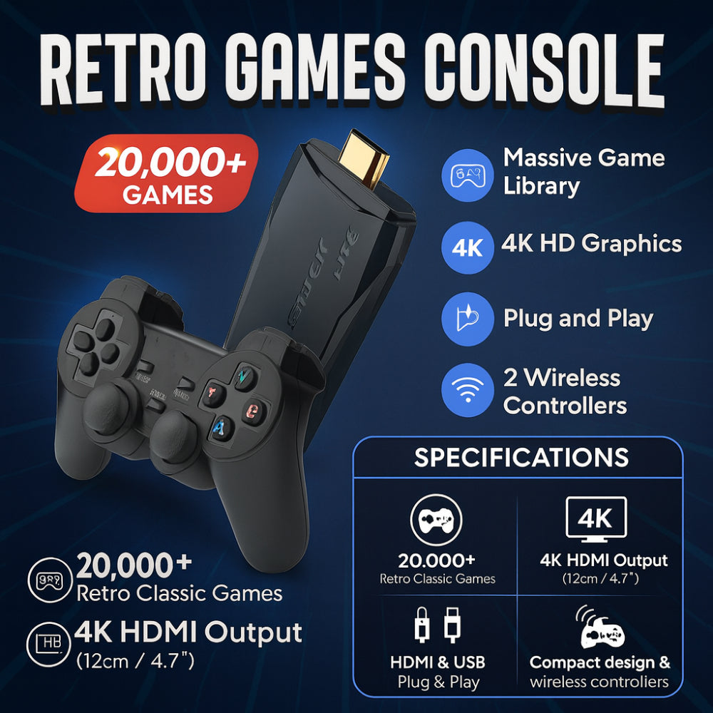 Retro Games Console 4K 20000+ Boy Game Classic Best Multi Console Video Games