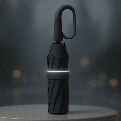 Compact Travel Umbrella Windproof Reflective Canopy