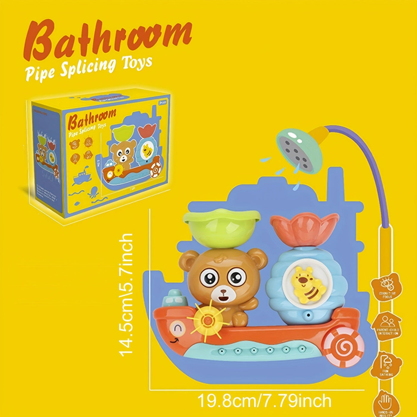 Baby Bath Toy Floating Bear Boat