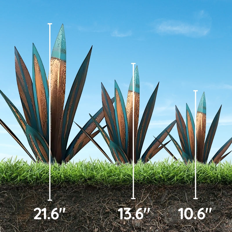 Metal Garden Sculpture Rustic Agave Plant
