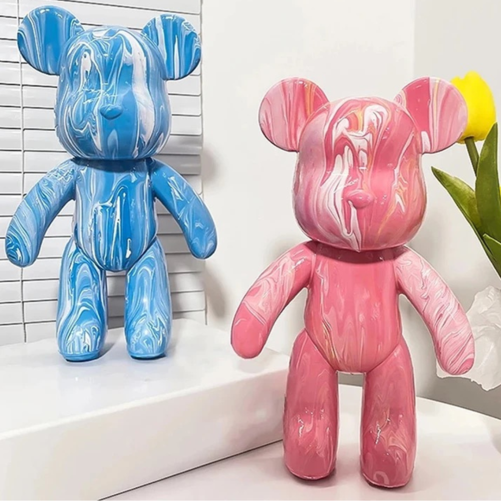 Modern Colourful Resin Bear Figurine Decor
