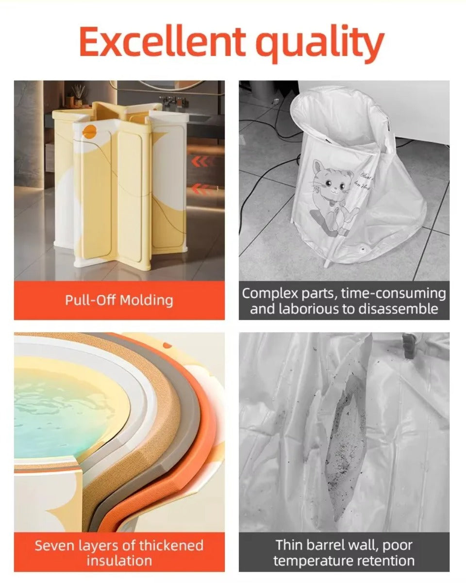 Portable Freestanding Plastic Bath Tub for Adults