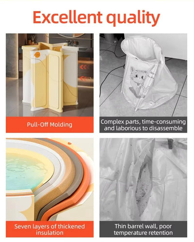Portable Freestanding Plastic Bath Tub for Adults
