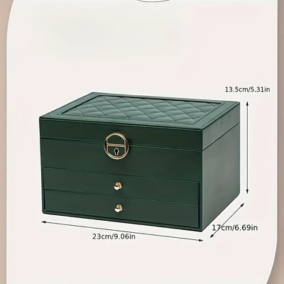 Jewelry Box Large Leather Drawer Organizer