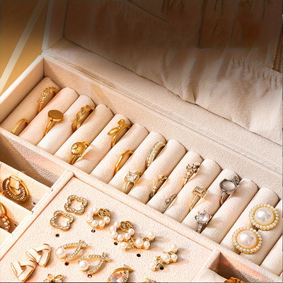 Jewelry Box Large Leather Drawer Organizer