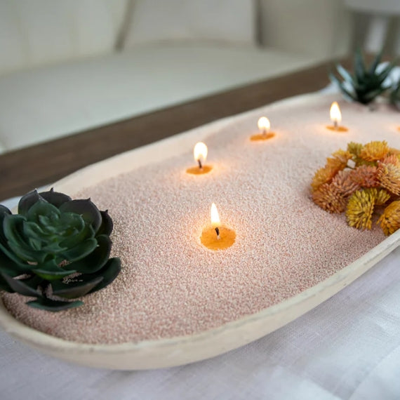 Candle Bowl Refillable Stone Centrepiece
