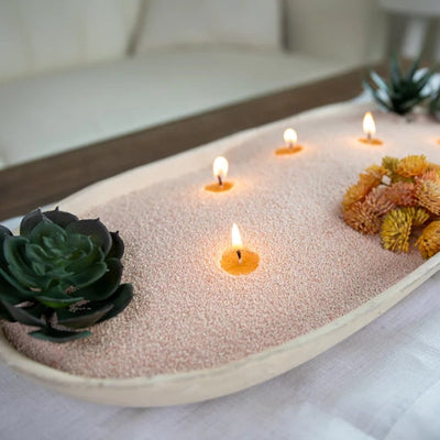 Candle Bowl Refillable Stone Centrepiece
