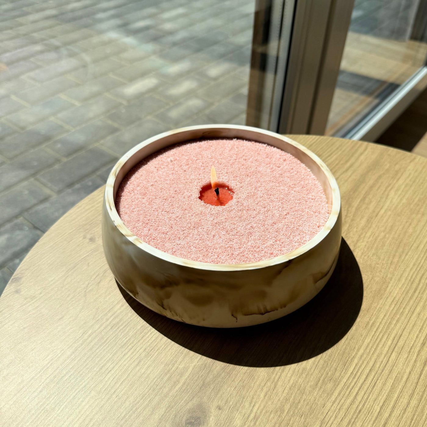 Candle Bowl Refillable Stone Centrepiece