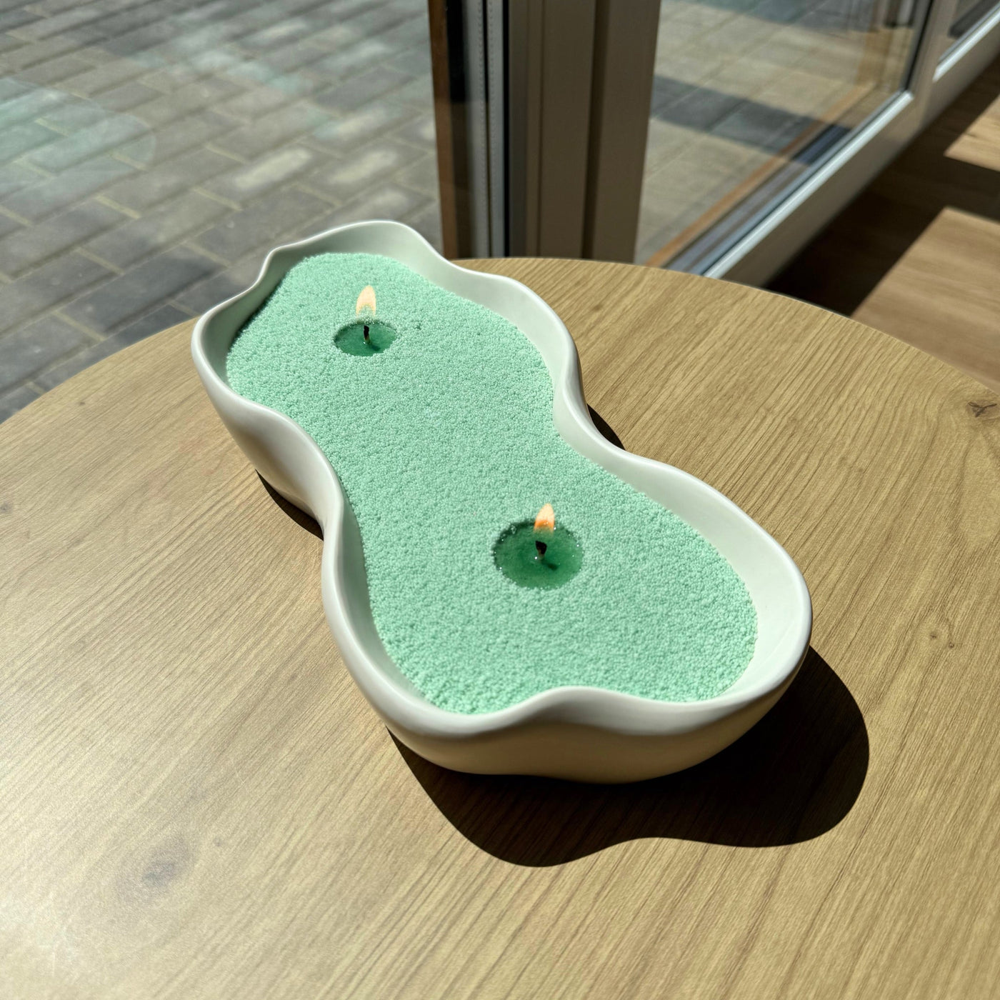Candle Bowl Refillable Stone Centrepiece