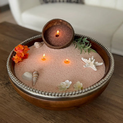 Candle Bowl Refillable Stone Centrepiece