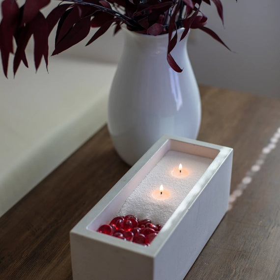 Candle Bowl Refillable Stone Centrepiece