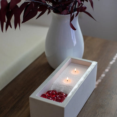 Candle Bowl Refillable Stone Centrepiece