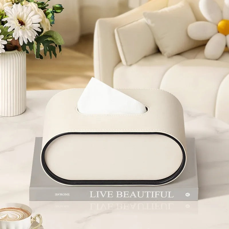 Tissue Box Cover PU Leather Modern Holder