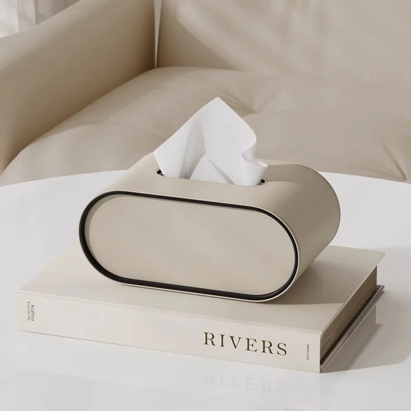 Tissue Box Cover PU Leather Modern Holder
