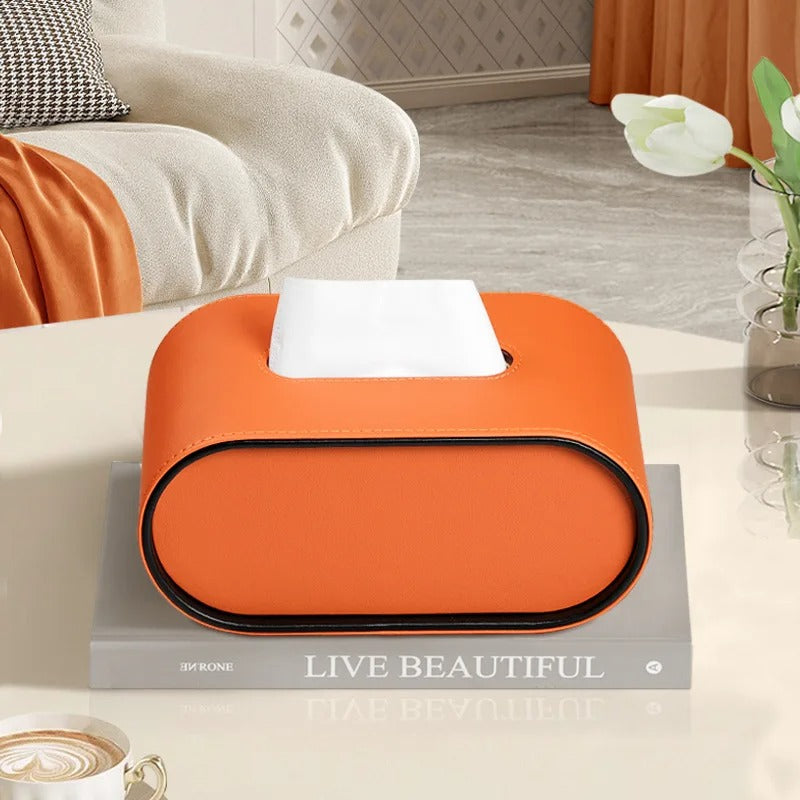 Tissue Box Cover PU Leather Modern Holder