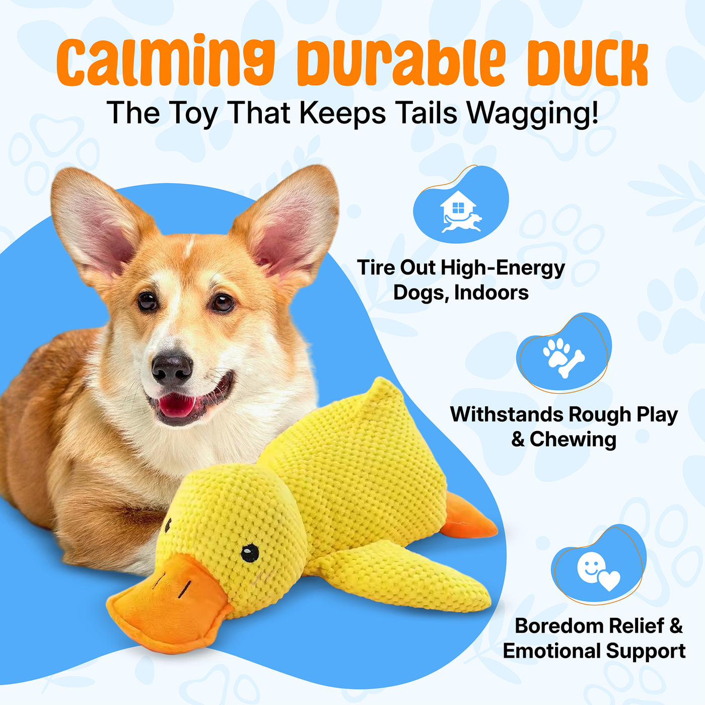 Dog Toy Soft Plush Duck Chew Toy