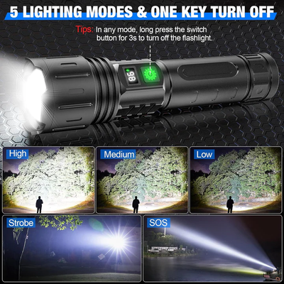 LED Torch Light Rechargeable Aluminium Flashlight