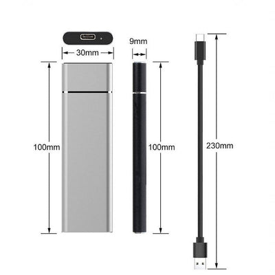 External SSD Drive USB Aluminium Storage