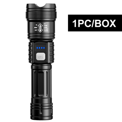 LED Torch with Zoomable Beam and Power Bank