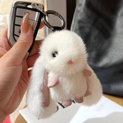 Plush Keychains Soft Bunny Bag Accessory