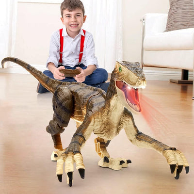 Remote Control Dinosaur Toy Walking LED Mist