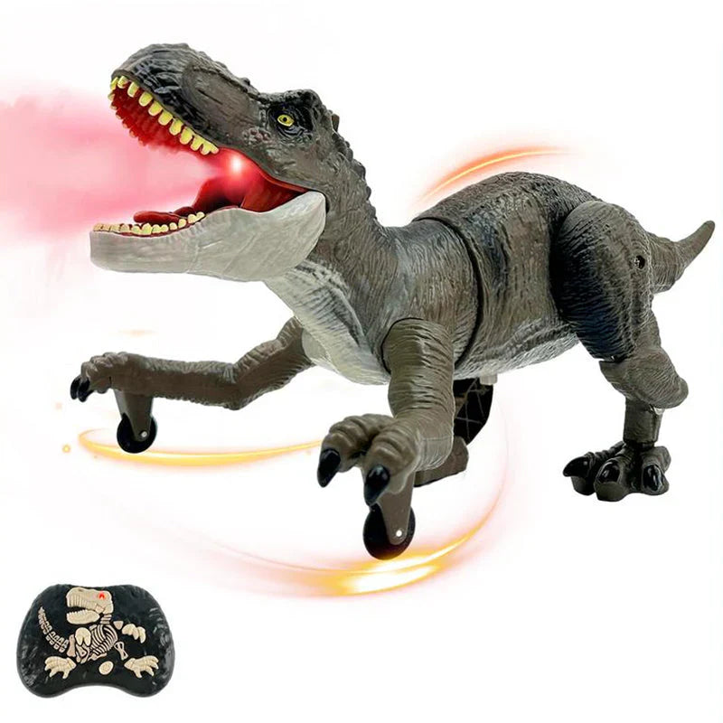 Remote Control Dinosaur Toy Walking LED Mist
