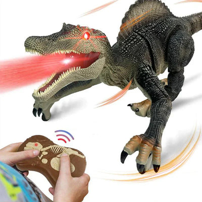 Remote Control Dinosaur Toy Walking LED Mist
