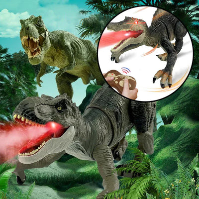 Remote Control Dinosaur Toy Walking LED Mist