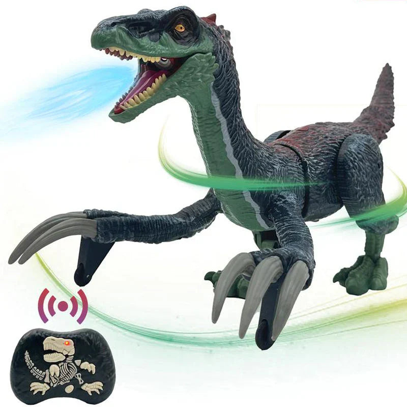Remote Control Dinosaur Toy Walking LED Mist