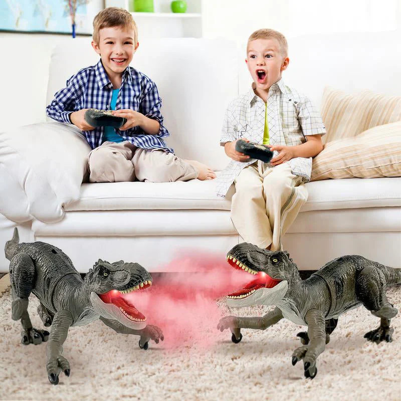 Remote Control Dinosaur Toy Walking LED Mist