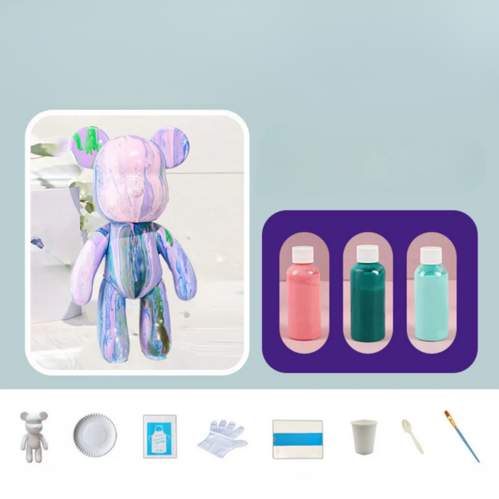 Modern Colourful Resin Bear Figurine Decor
